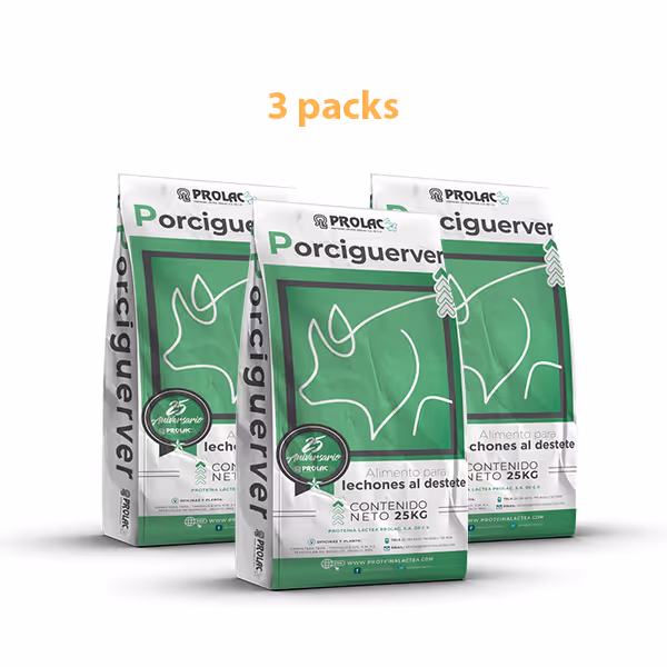 Pack de 3 costales -Porciguerver - Alimento para cerdos - PROLAC