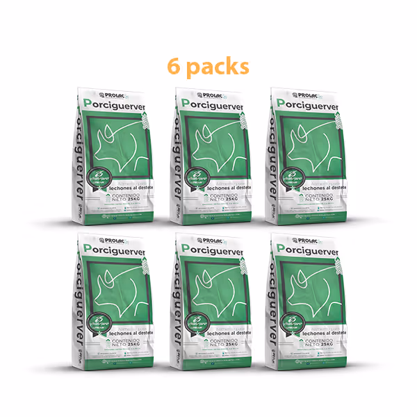 Pack de 6 costales -Porciguerver - Alimento para cerdos - PROLAC