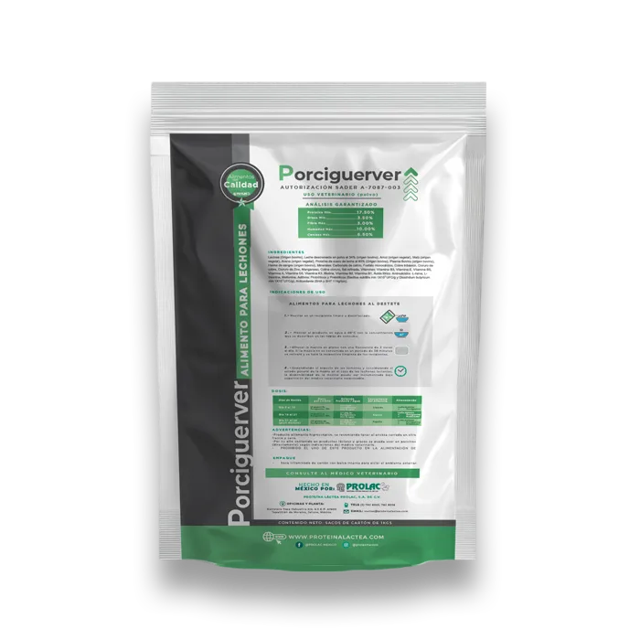 Porciguerver-1kg-reverso Bolsa 1kg -Porciguerver - Alimento para cerdos - PROLAC - Reverso